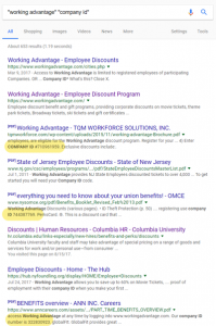 Working Advantage Search Results
