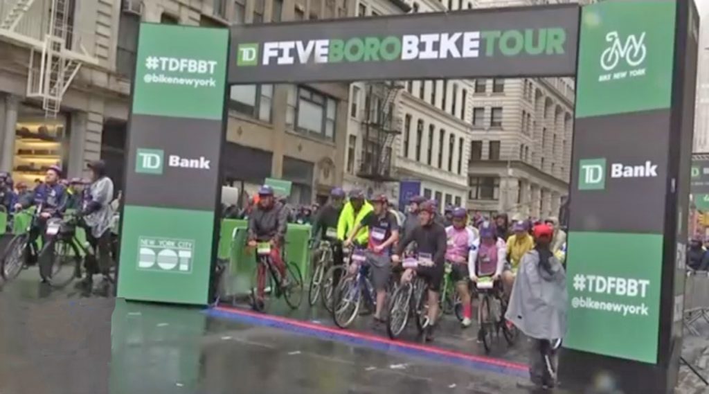 Five Boro Bike Tour start in 2019